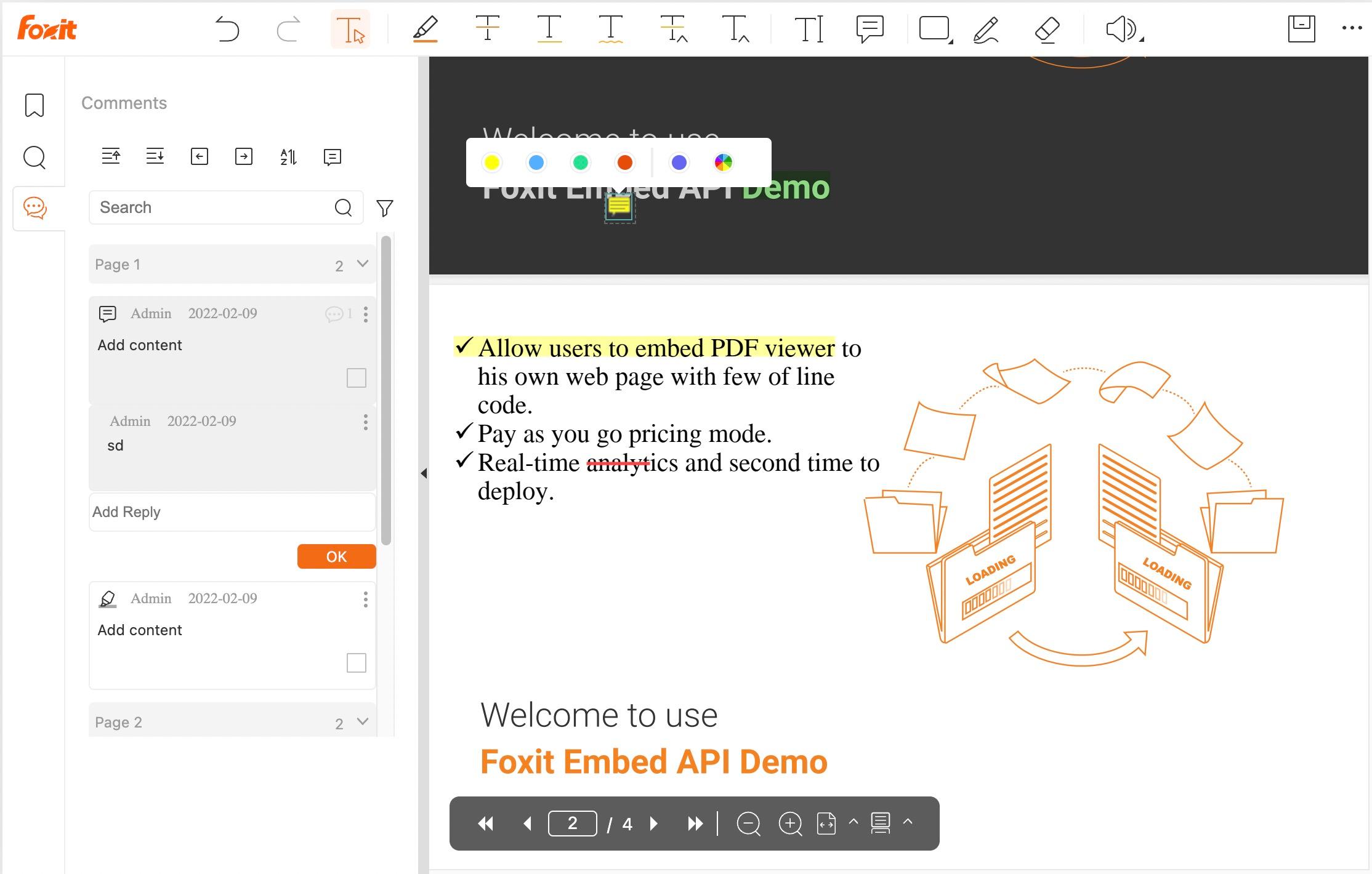 Moving a PDF note annotation